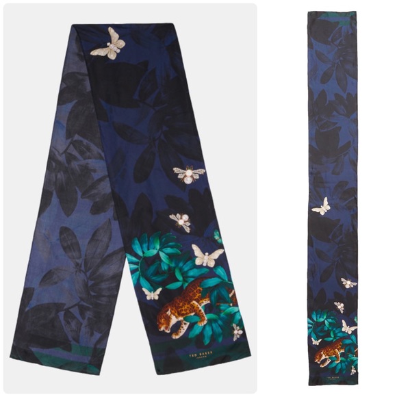 Ted Baker Houdini Skinny Silk Scarf - Picture 2 of 7